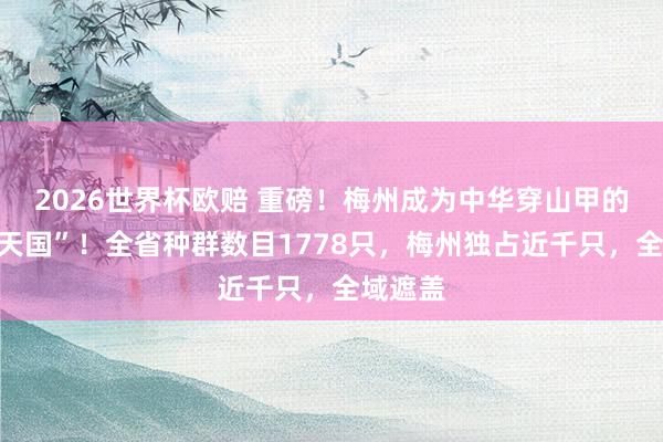 2026世界杯欧赔 重磅！梅州成为中华穿山甲的“粤东天国”！全省种群数目1778只，梅州独占近千只，全域遮盖