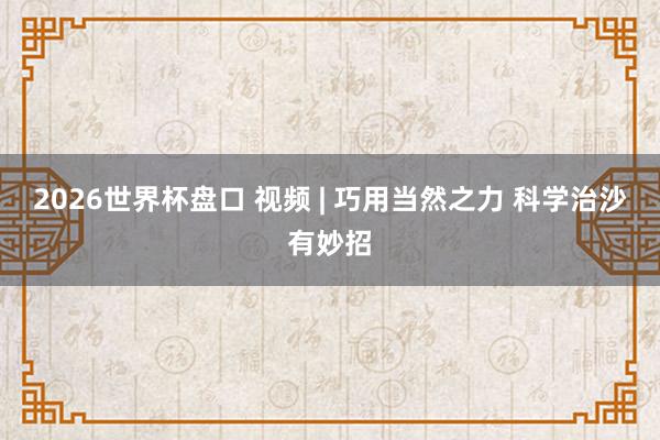 2026世界杯盘口 视频 | 巧用当然之力 科学治沙有妙招
