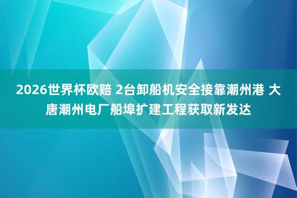 2026世界杯欧赔 2台卸船机安全接靠潮州港 大唐潮州电厂船埠扩建工程获取新发达