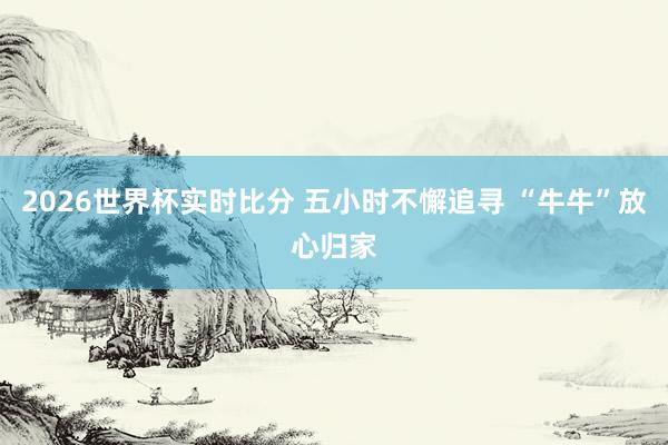 2026世界杯实时比分 五小时不懈追寻 “牛牛”放心归家