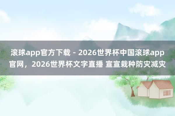 滚球app官方下载 - 2026世界杯中国滚球app官网，2026世界杯文字直播 宣宣栽种防灾减灾