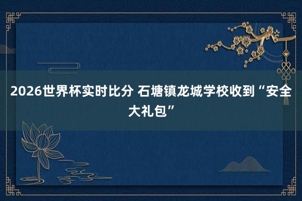 2026世界杯实时比分 石塘镇龙城学校收到“安全大礼包”