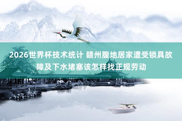 2026世界杯技术统计 赣州腹地居家遭受锁具故障及下水堵塞该怎样找正规劳动