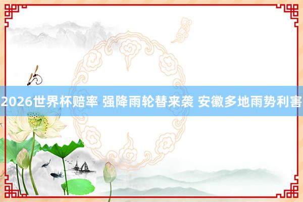 2026世界杯赔率 强降雨轮替来袭 安徽多地雨势利害