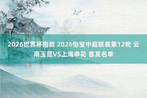 2026世界杯指数 2026怡宝中超联赛第12轮 云南玉昆VS上海申花 首发名单