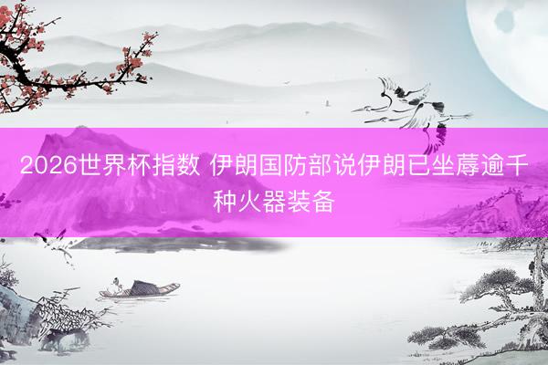 2026世界杯指数 伊朗国防部说伊朗已坐蓐逾千种火器装备