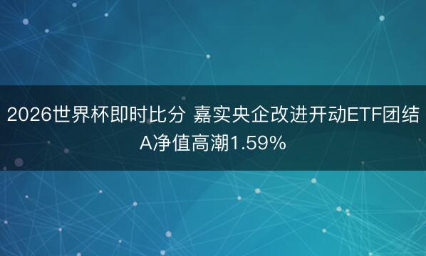 2026世界杯即时比分 嘉实央企改进开动ETF团结A净值高潮1.59%